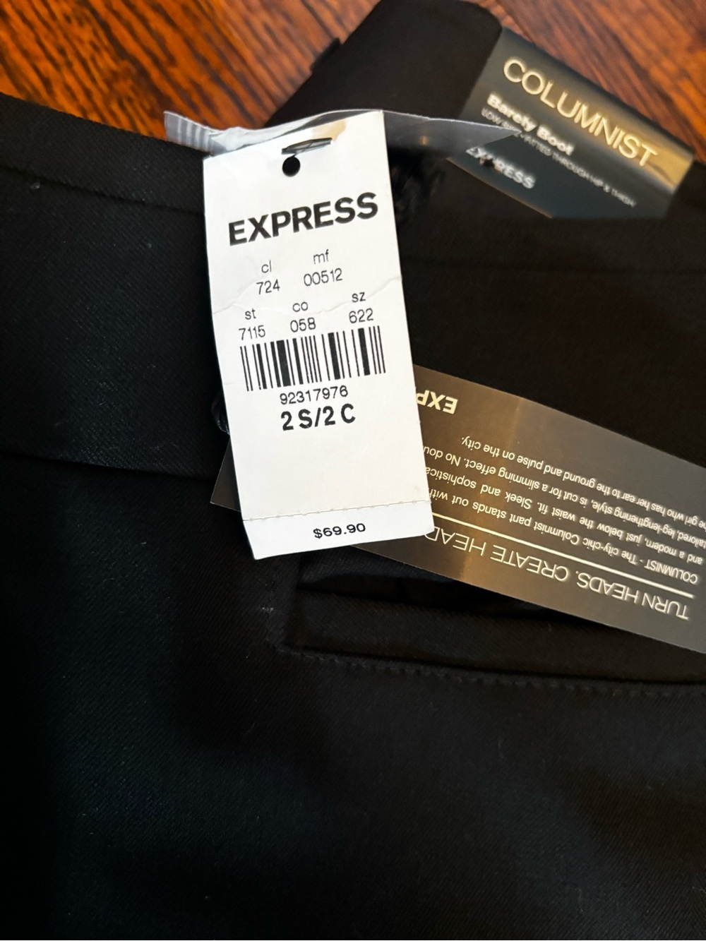 Express Women’s Columnist Black Dress Pants - Picture 3 of 3
